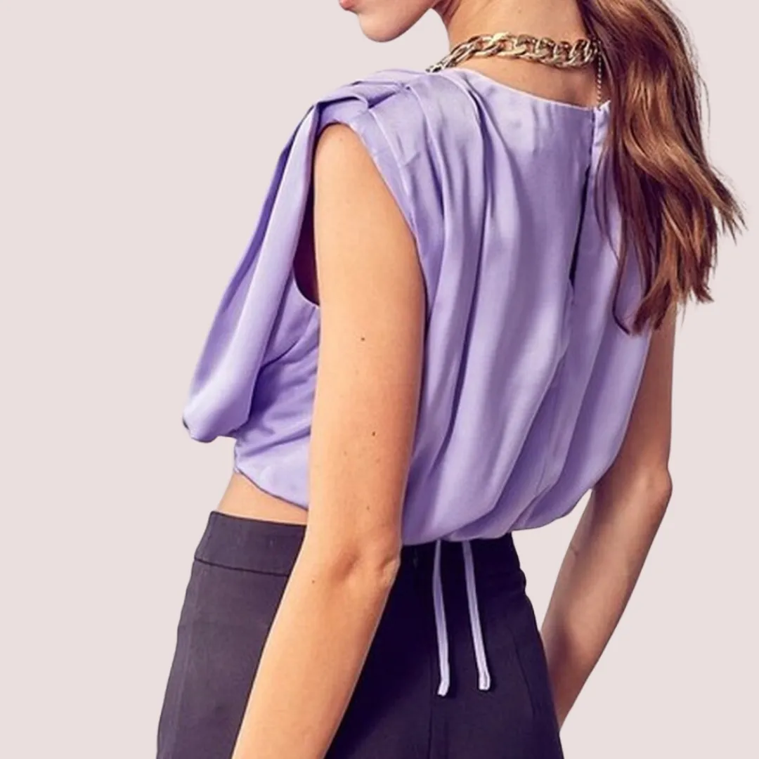 NICI PADDED SHOULDER CROP TOP