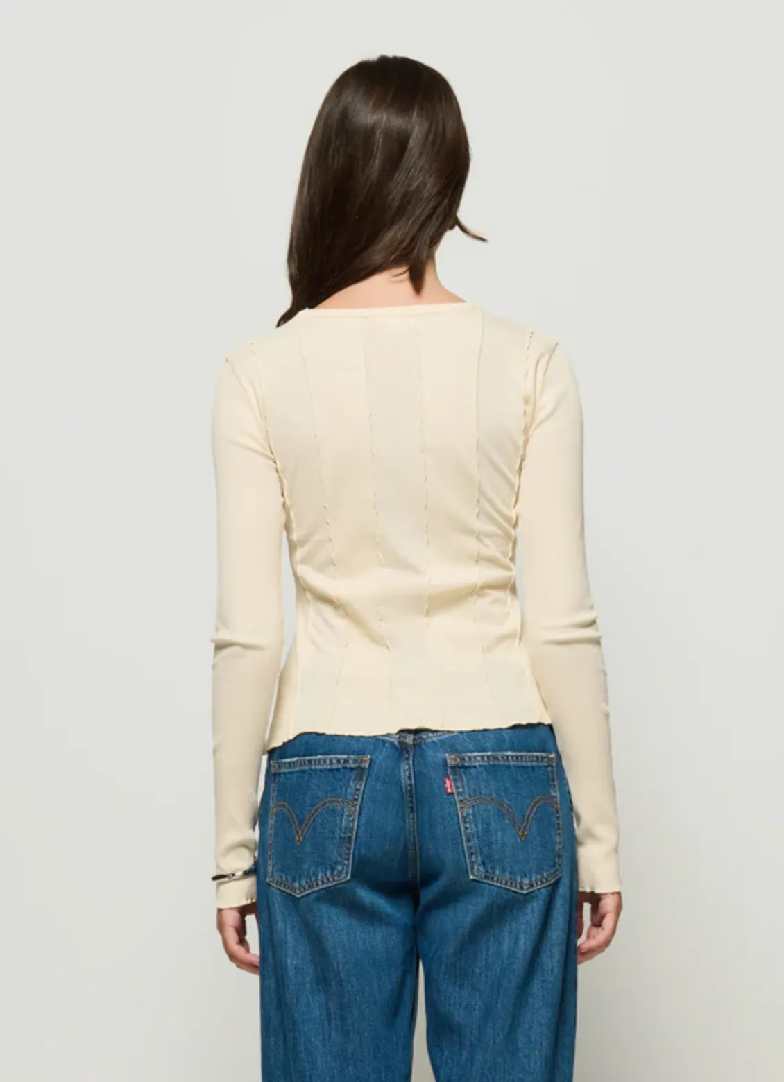 Nico Seamed Top Parchment