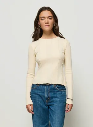 Nico Seamed Top Parchment