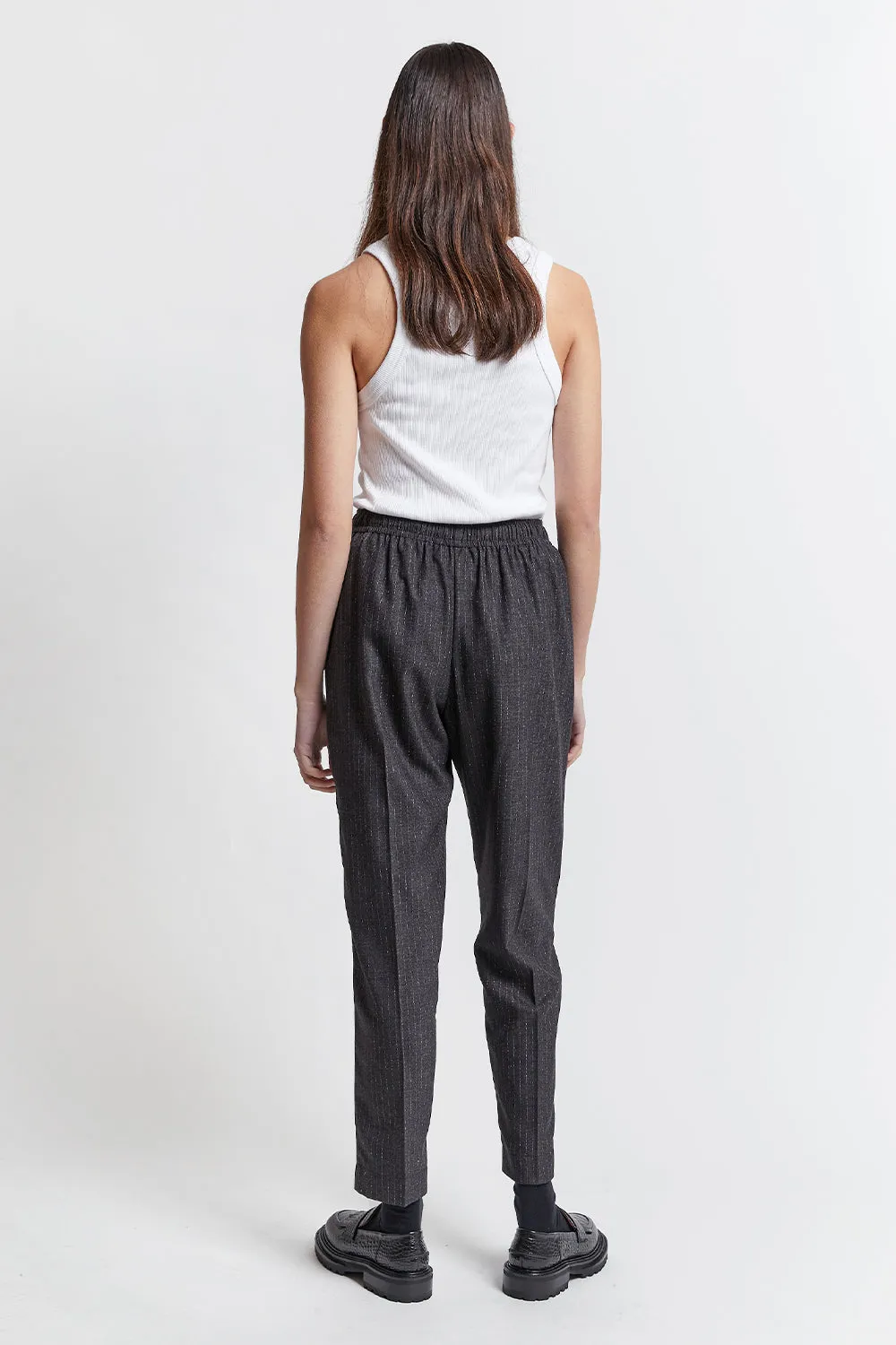 Nico Trousers Speckled Pinstripe Charcoal