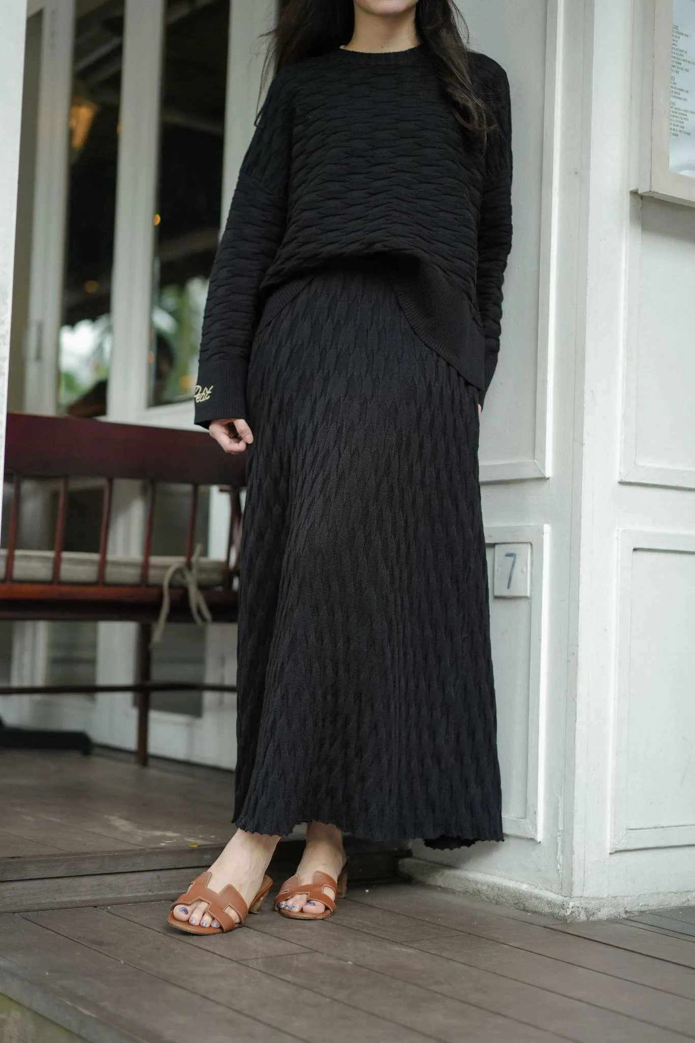NUVOLA KNIT SKIRT IN NOIR