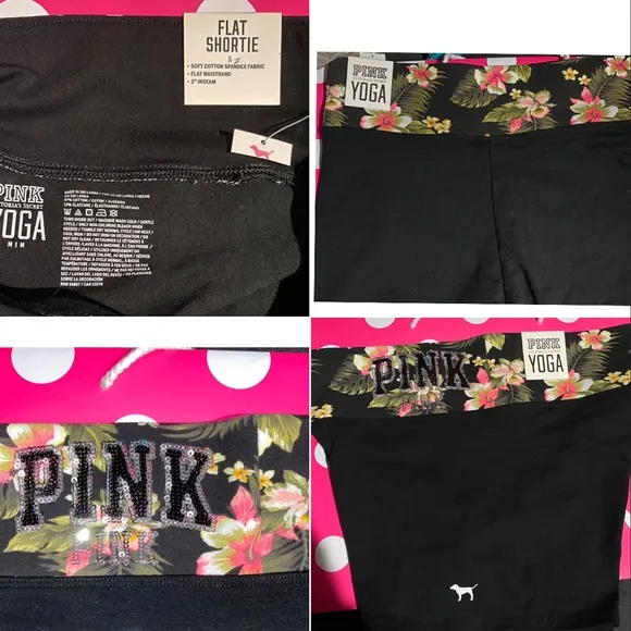 NWT Victoria’s Secret PINK bling shorts and PINK thong panties bundle