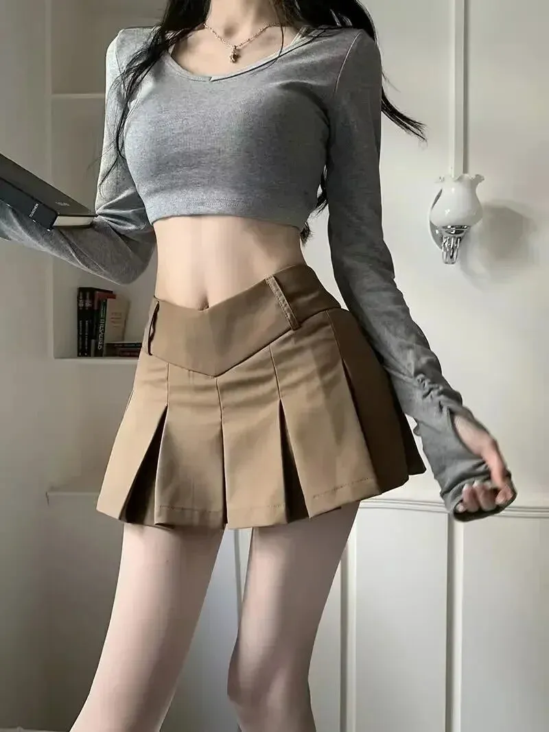 Obsidian Phoenix V-Waist Pleated Mini Skirt