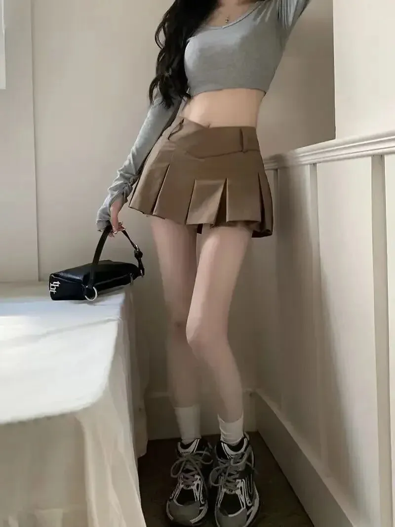 Obsidian Phoenix V-Waist Pleated Mini Skirt