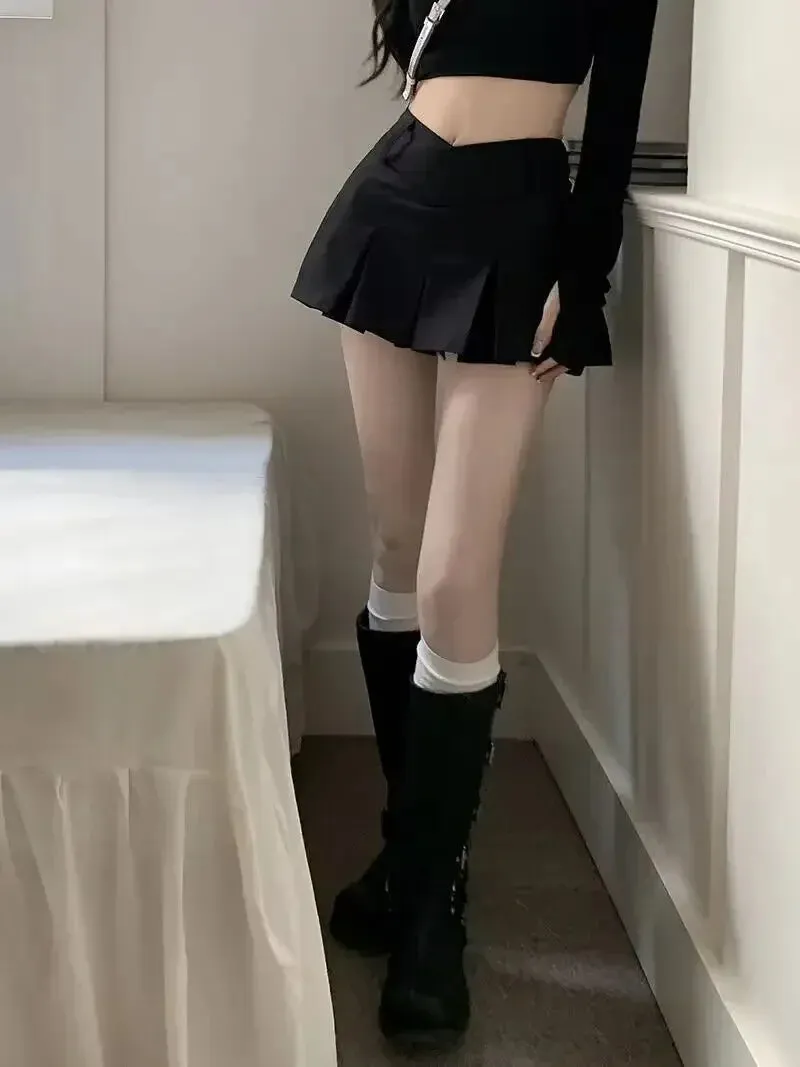 Obsidian Phoenix V-Waist Pleated Mini Skirt