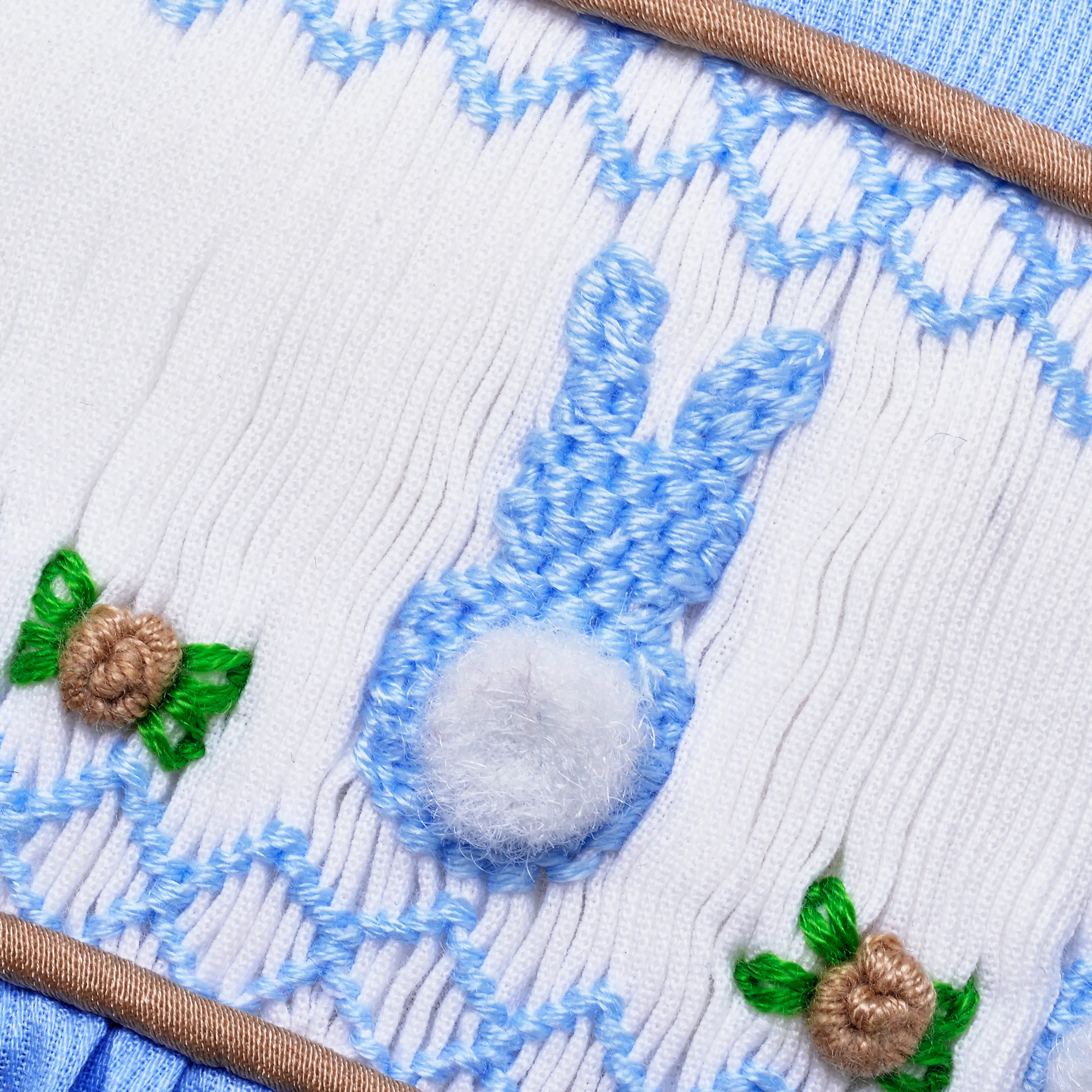 Ocean Baby Girls Blue Cotton Smocked Front & Back Bunny Dress (3M-8Yrs)