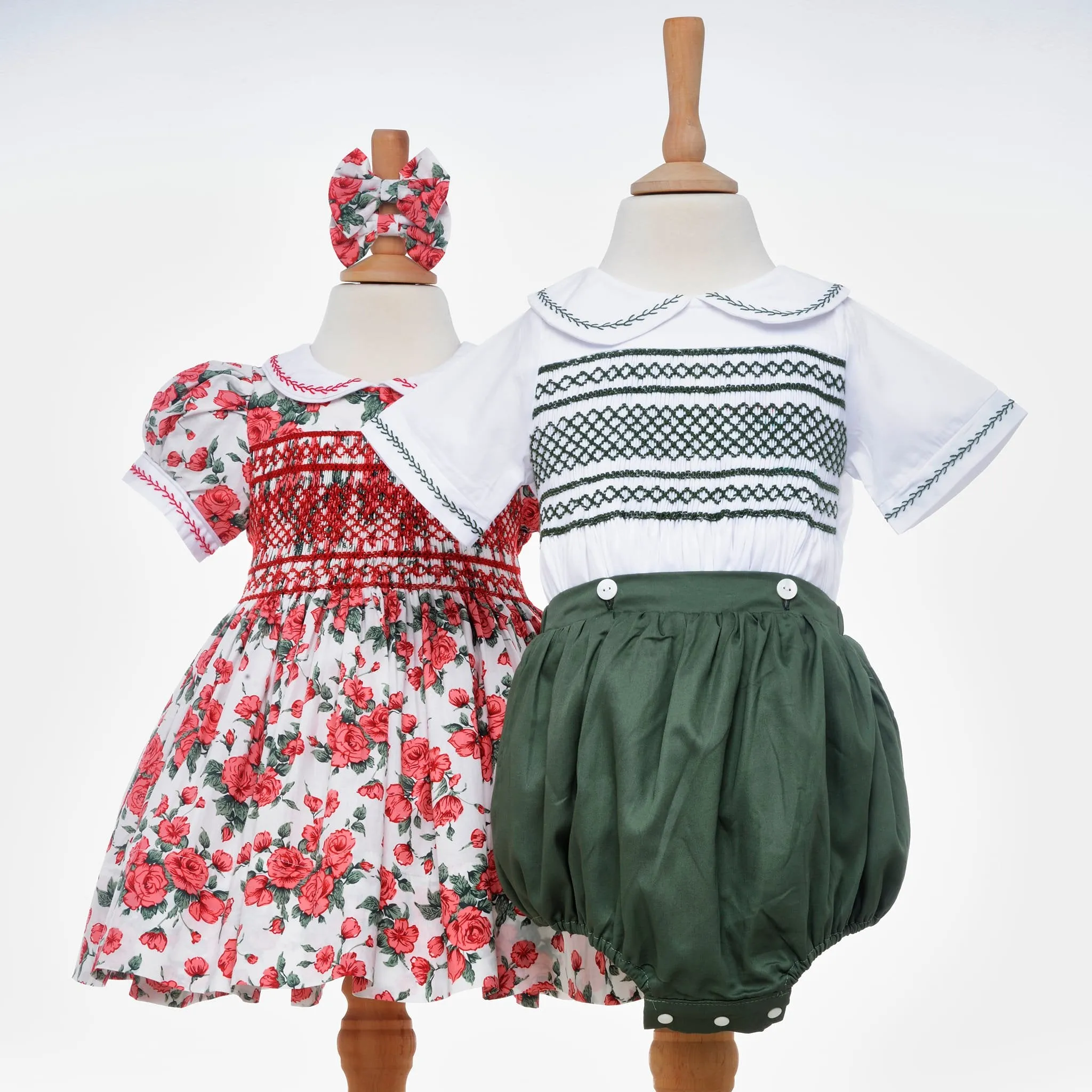 Ocean Baby Girls Floral Smocked Front & Back Petticoat Layered Dress (NB-8Yrs)