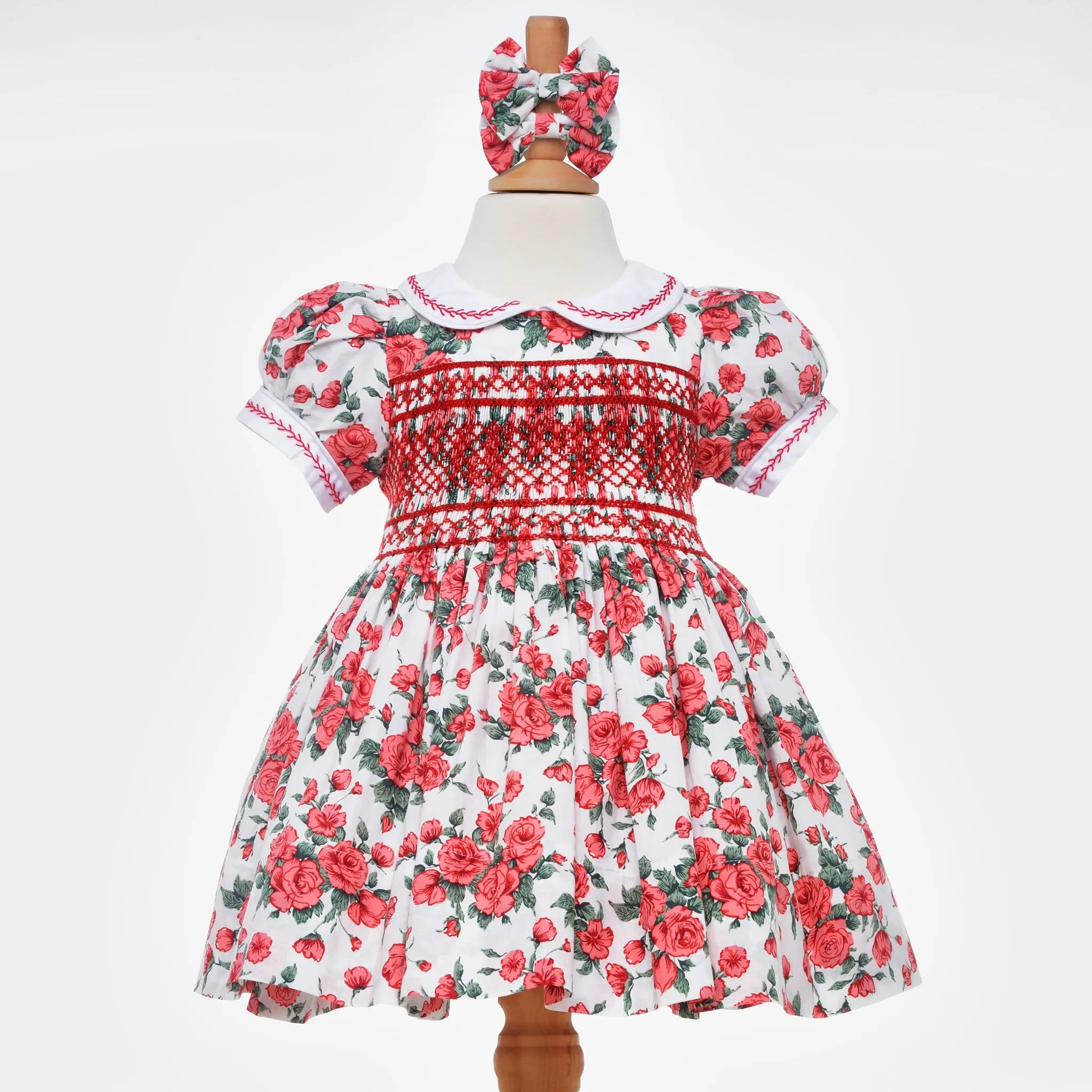 Ocean Baby Girls Floral Smocked Front & Back Petticoat Layered Dress (NB-8Yrs)