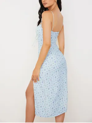 Octavia® | Split Sleeveless Floral Fitted Pencil Dress