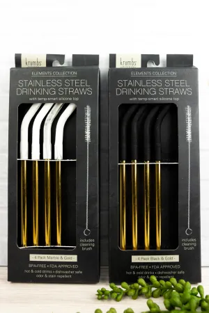 One Set Krumbs Kitchen Elements Stainless Steel Drinking Straws - SHIPS ASSORTED