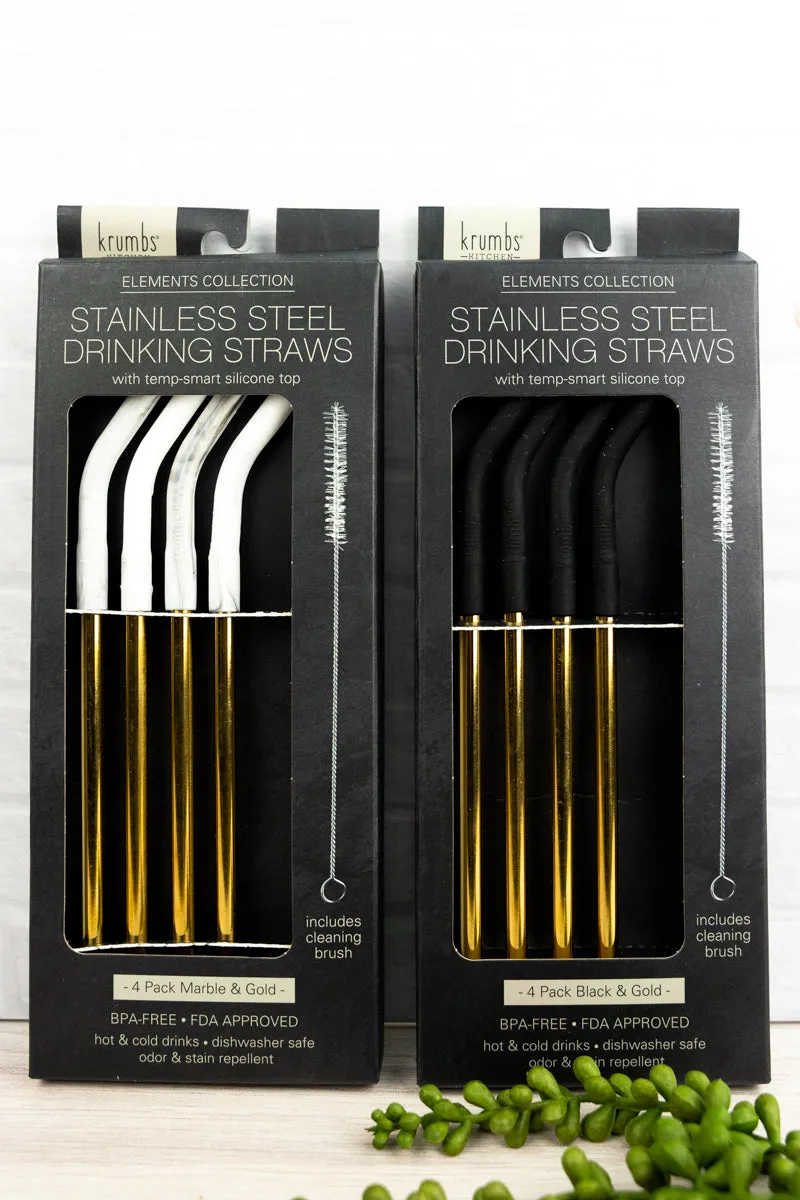 One Set Krumbs Kitchen Elements Stainless Steel Drinking Straws - SHIPS ASSORTED