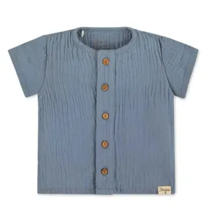 Organic Muslin Shirt and Short Set - Blue