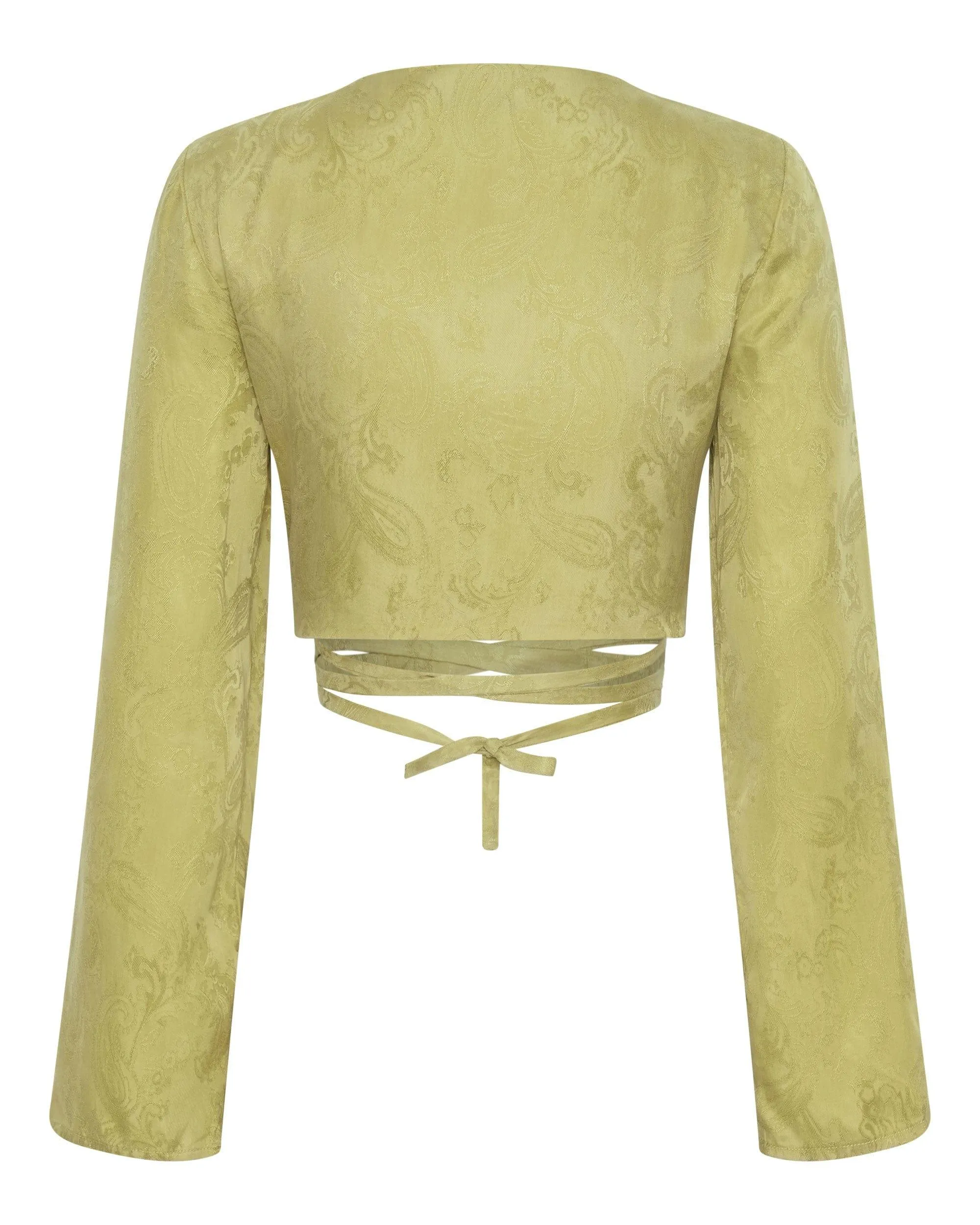 PAISLEY WRAP BLOUSE | PEAR