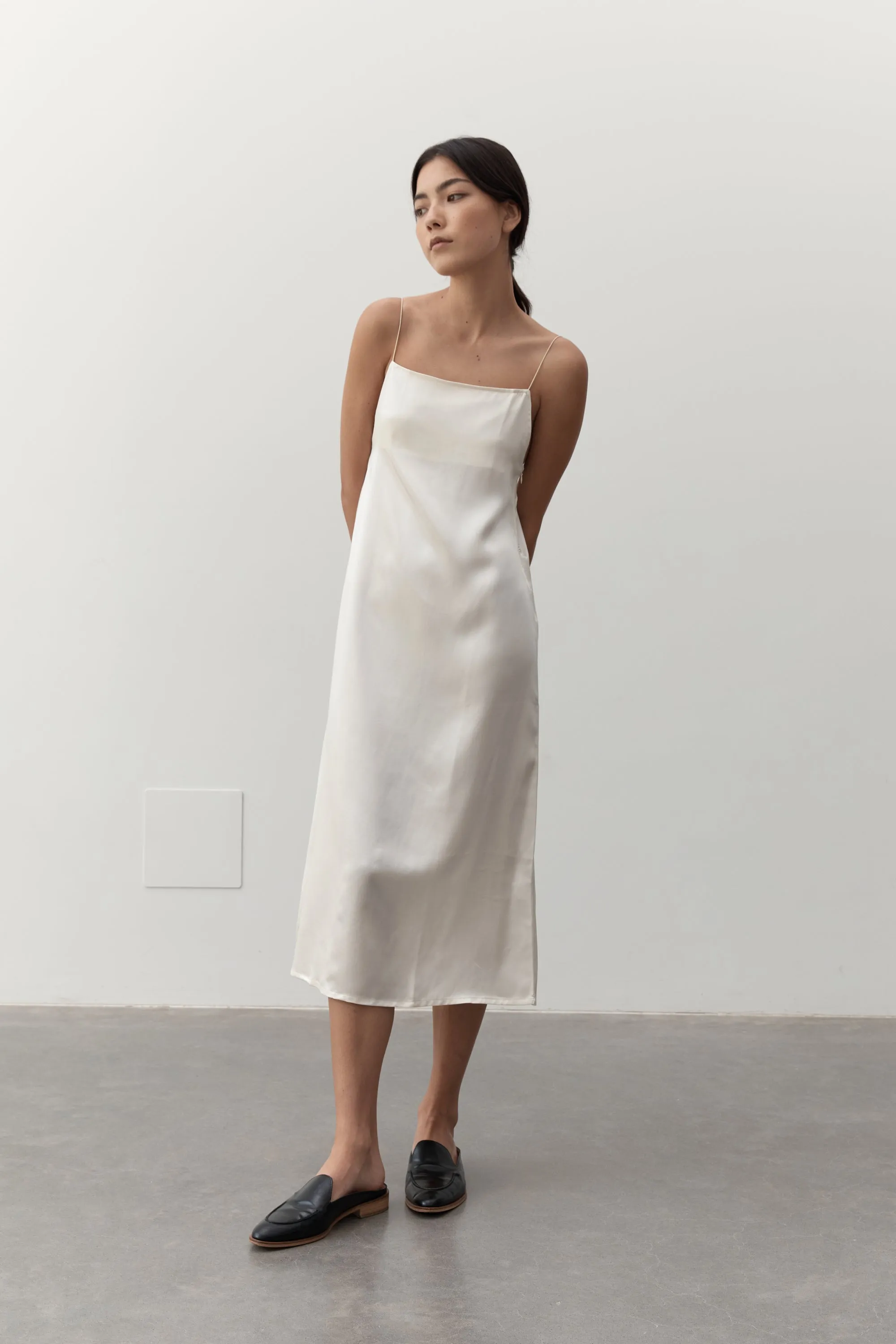 PENELOPE SILK DRESS- CREAM