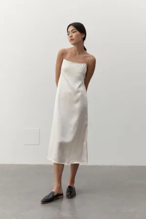 PENELOPE SILK DRESS- CREAM
