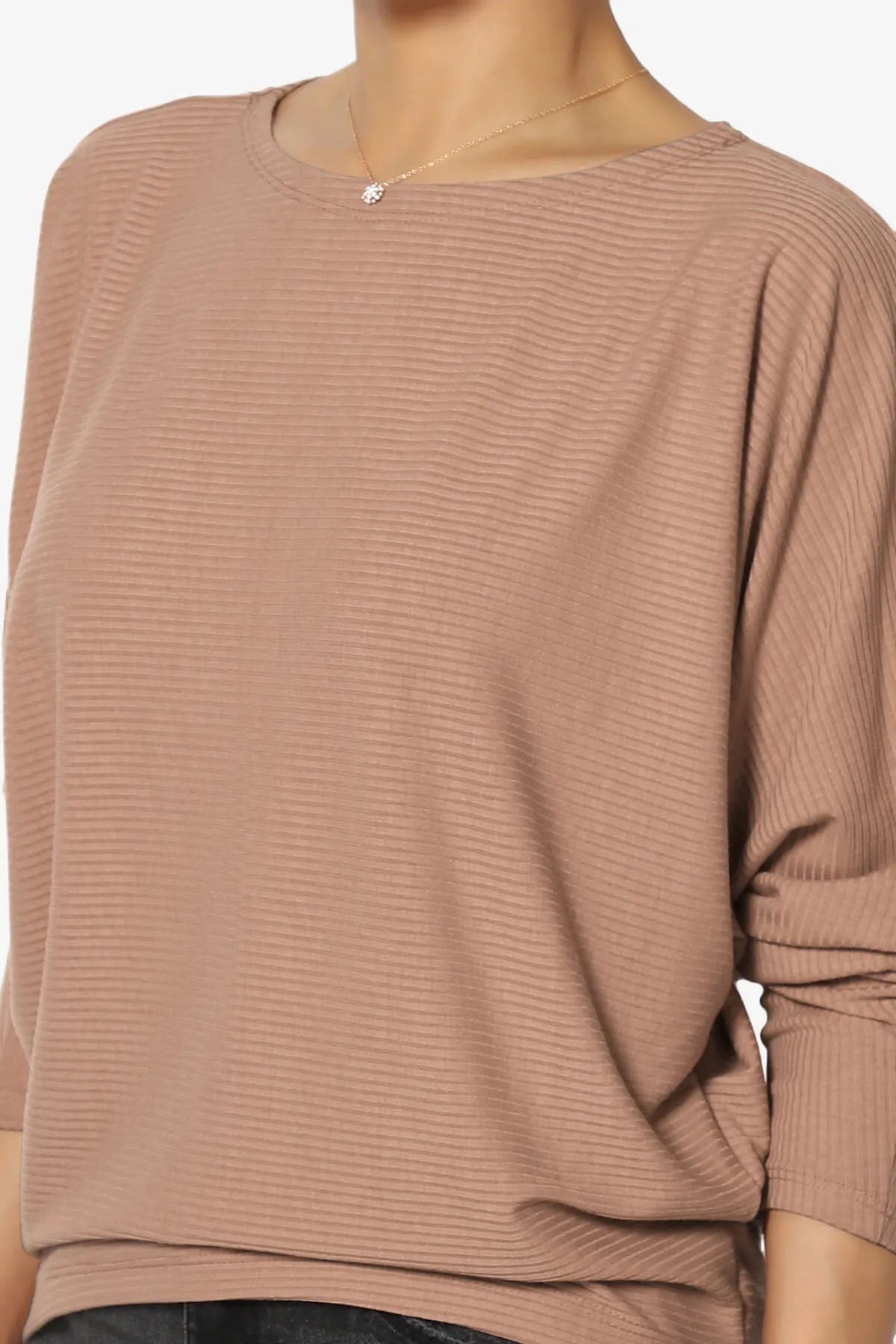 Pepper Dolman Sleeve Ribbed Top PLUS