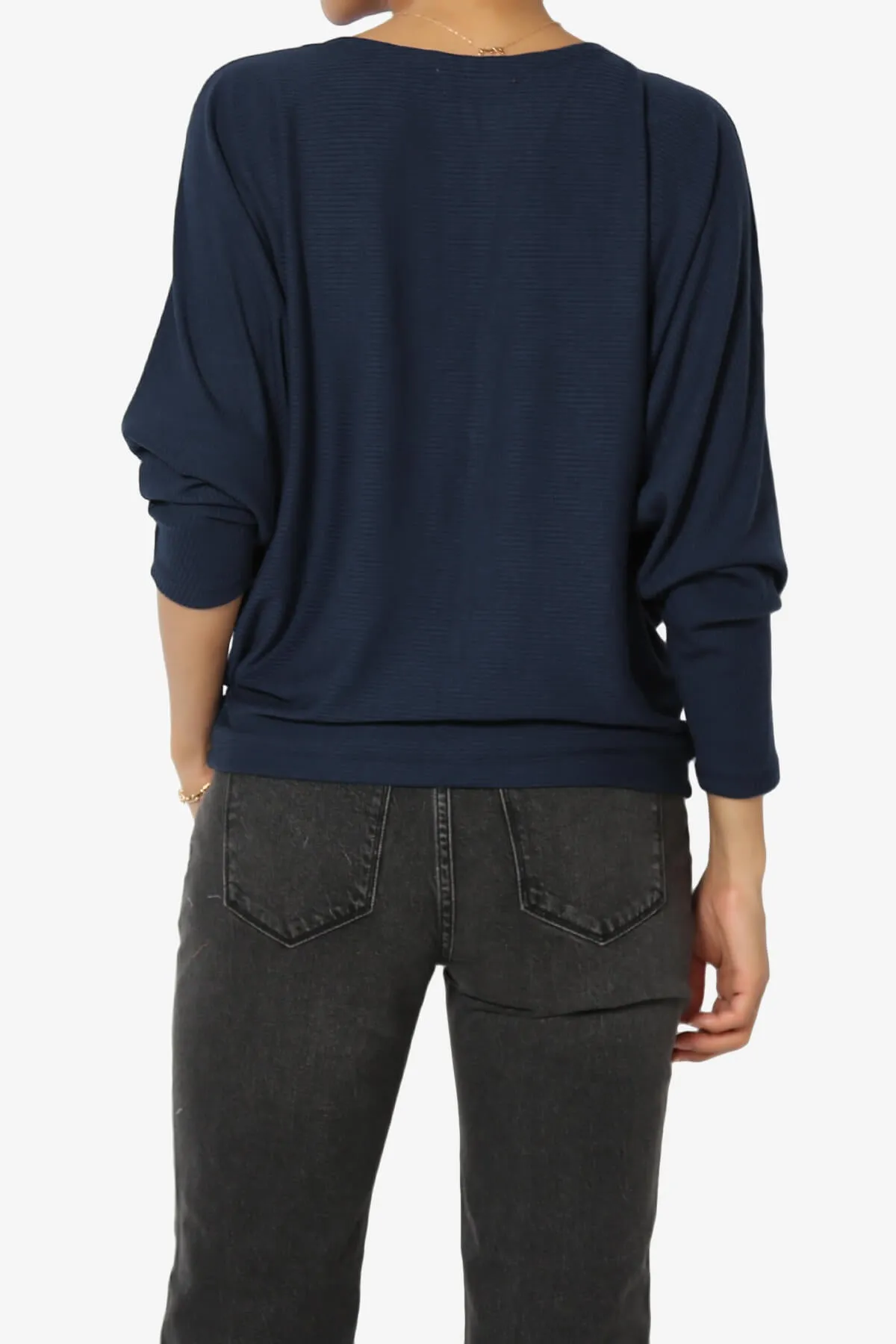 Pepper Dolman Sleeve Ribbed Top PLUS