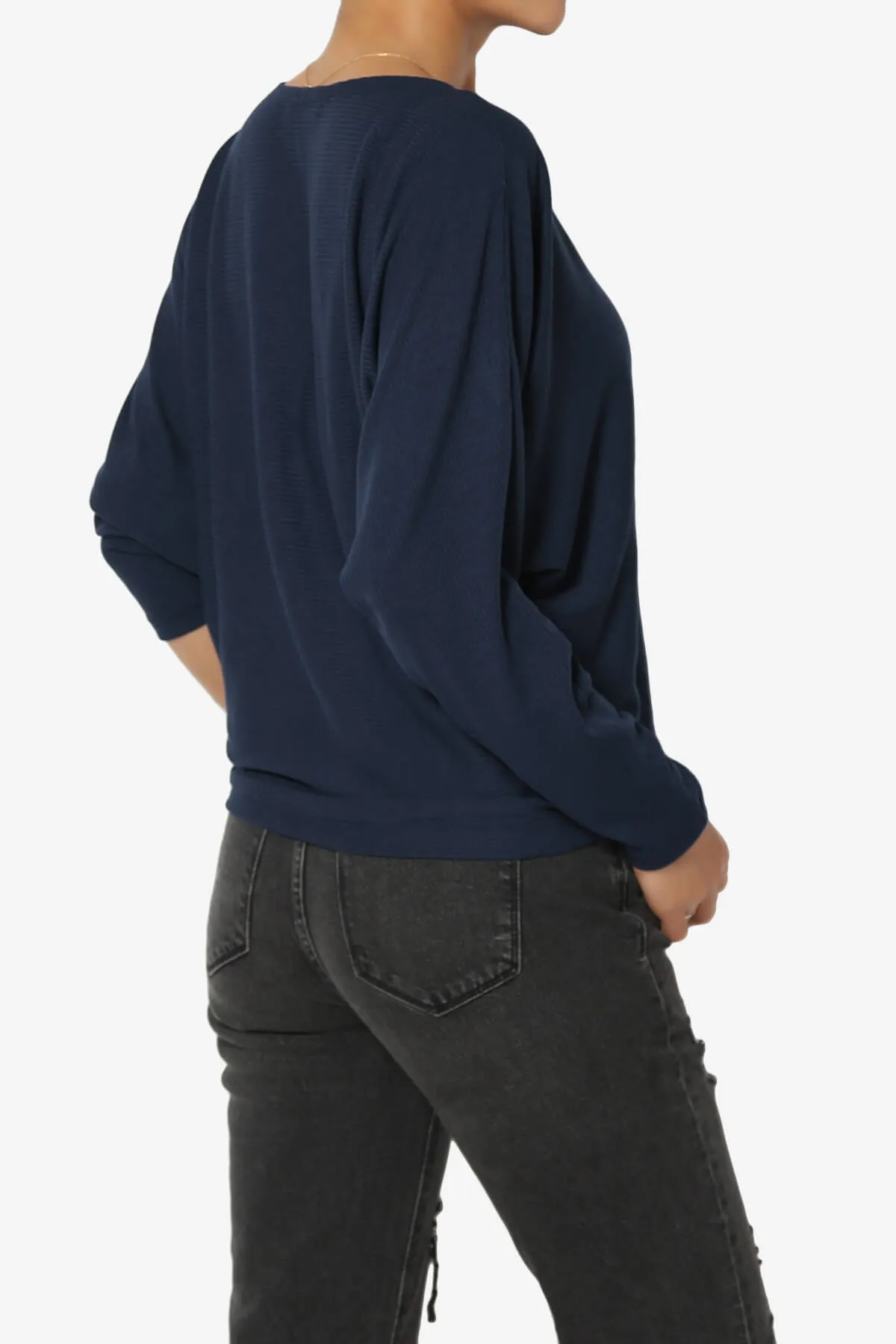 Pepper Dolman Sleeve Ribbed Top PLUS