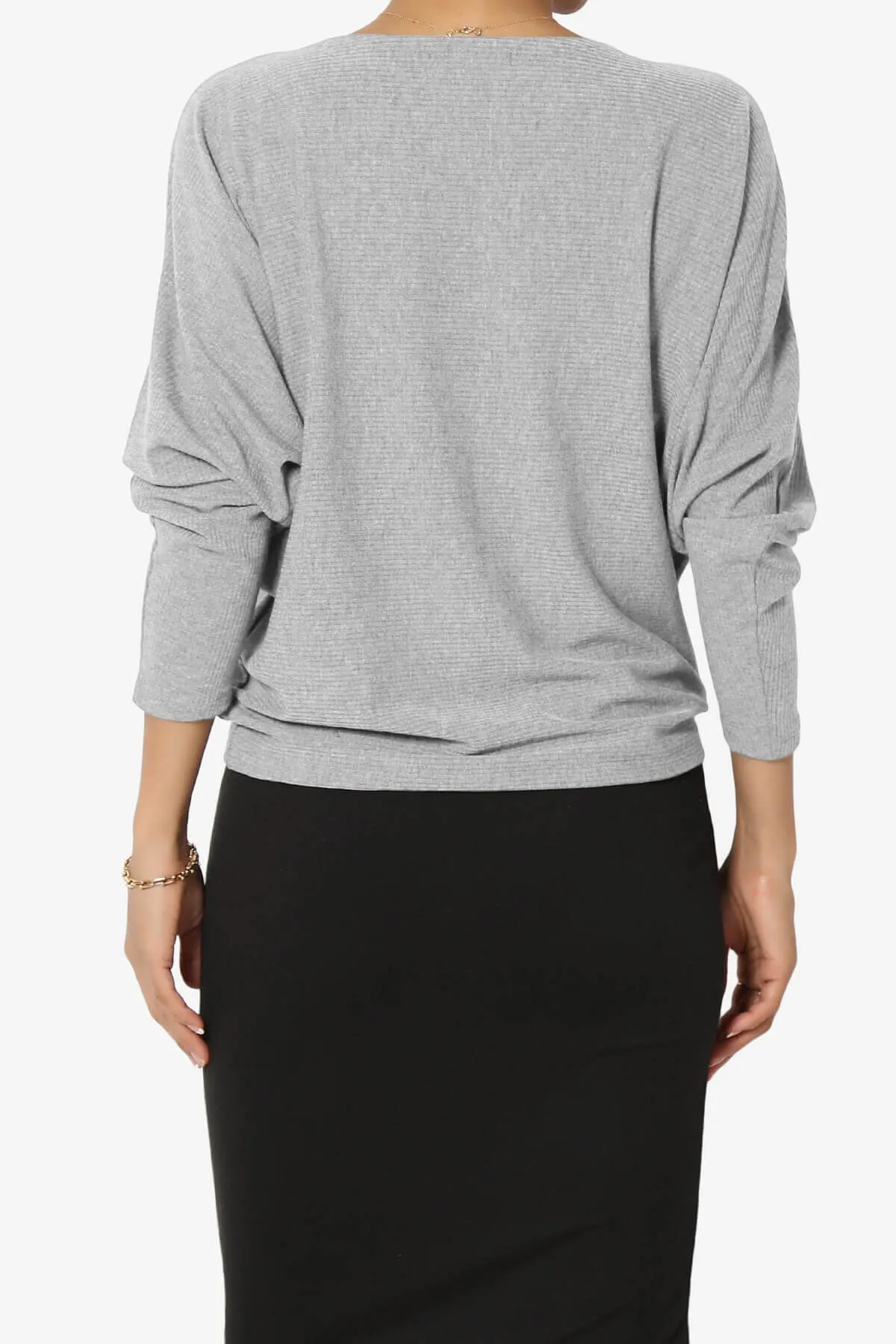Pepper Dolman Sleeve Ribbed Top PLUS