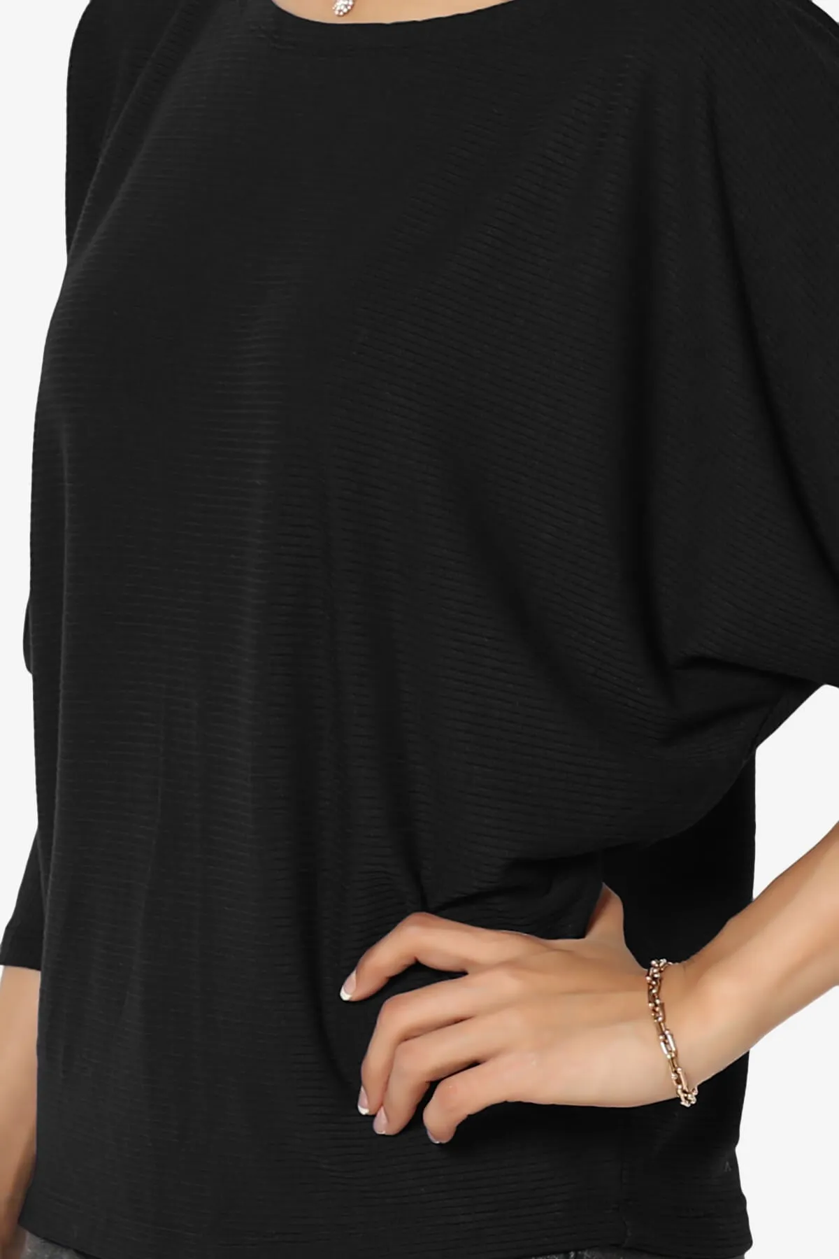 Pepper Dolman Sleeve Ribbed Top PLUS