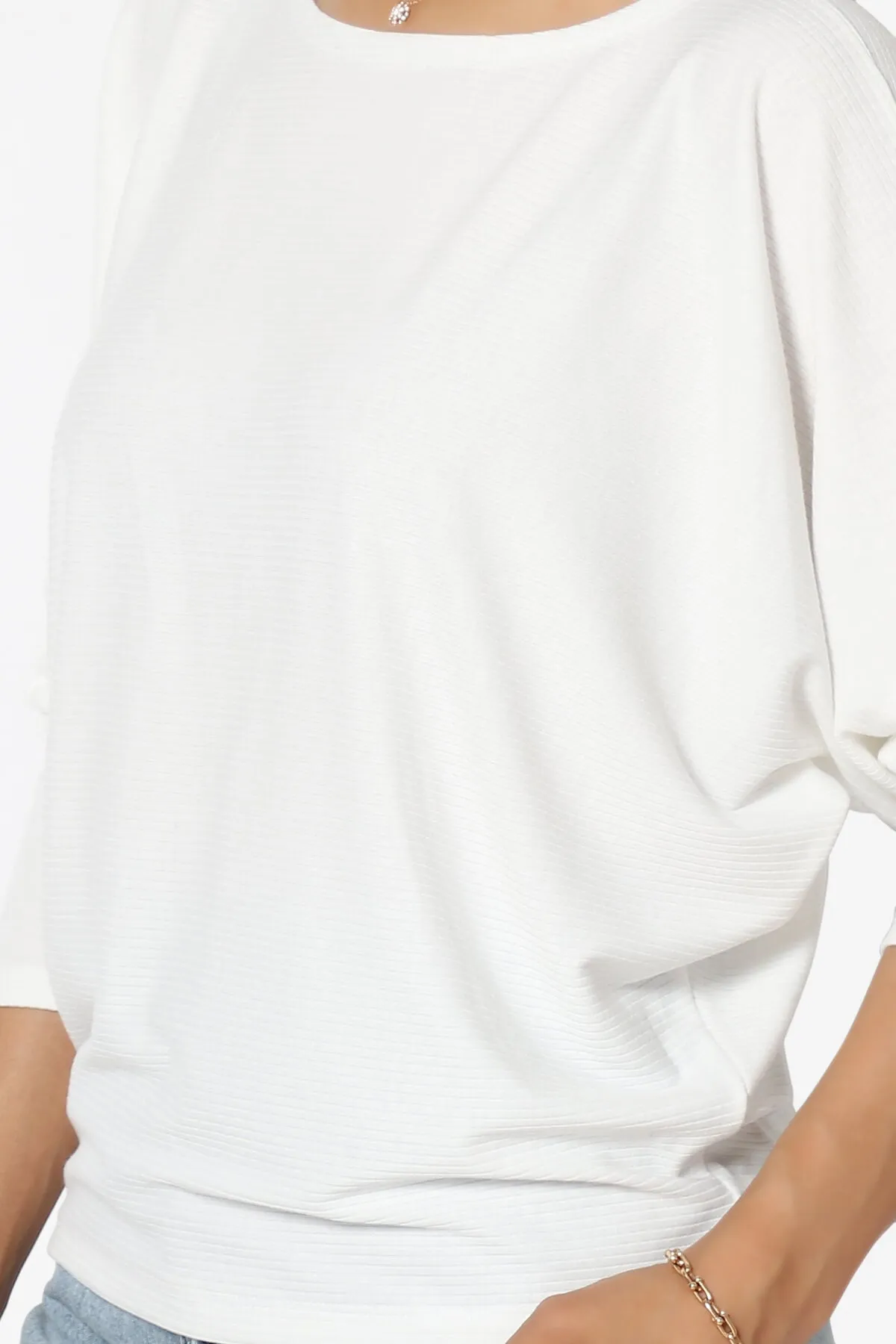 Pepper Dolman Sleeve Ribbed Top PLUS