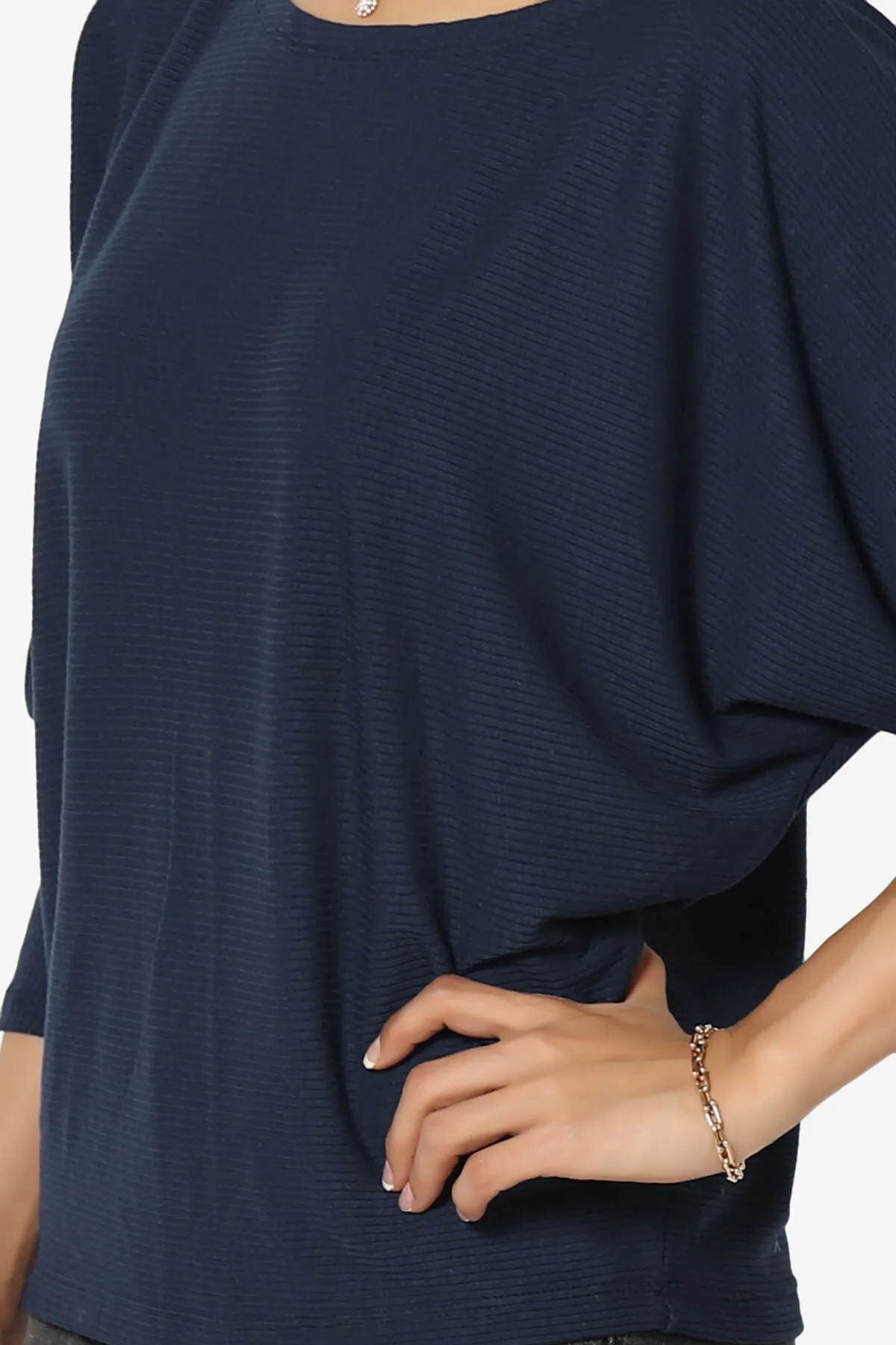 Pepper Dolman Sleeve Ribbed Top PLUS