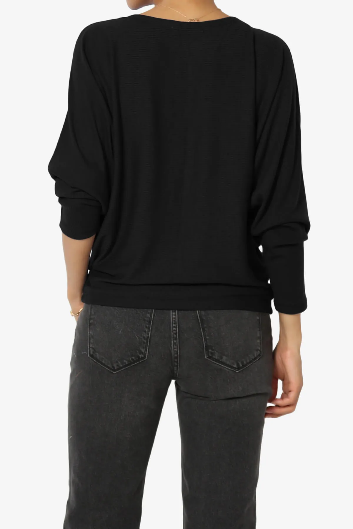 Pepper Dolman Sleeve Ribbed Top PLUS