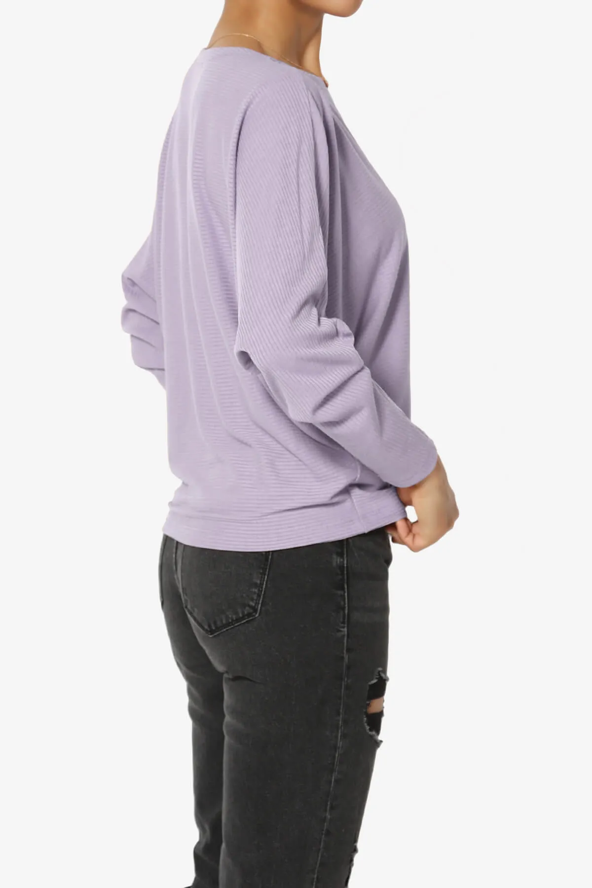 Pepper Dolman Sleeve Ribbed Top PLUS
