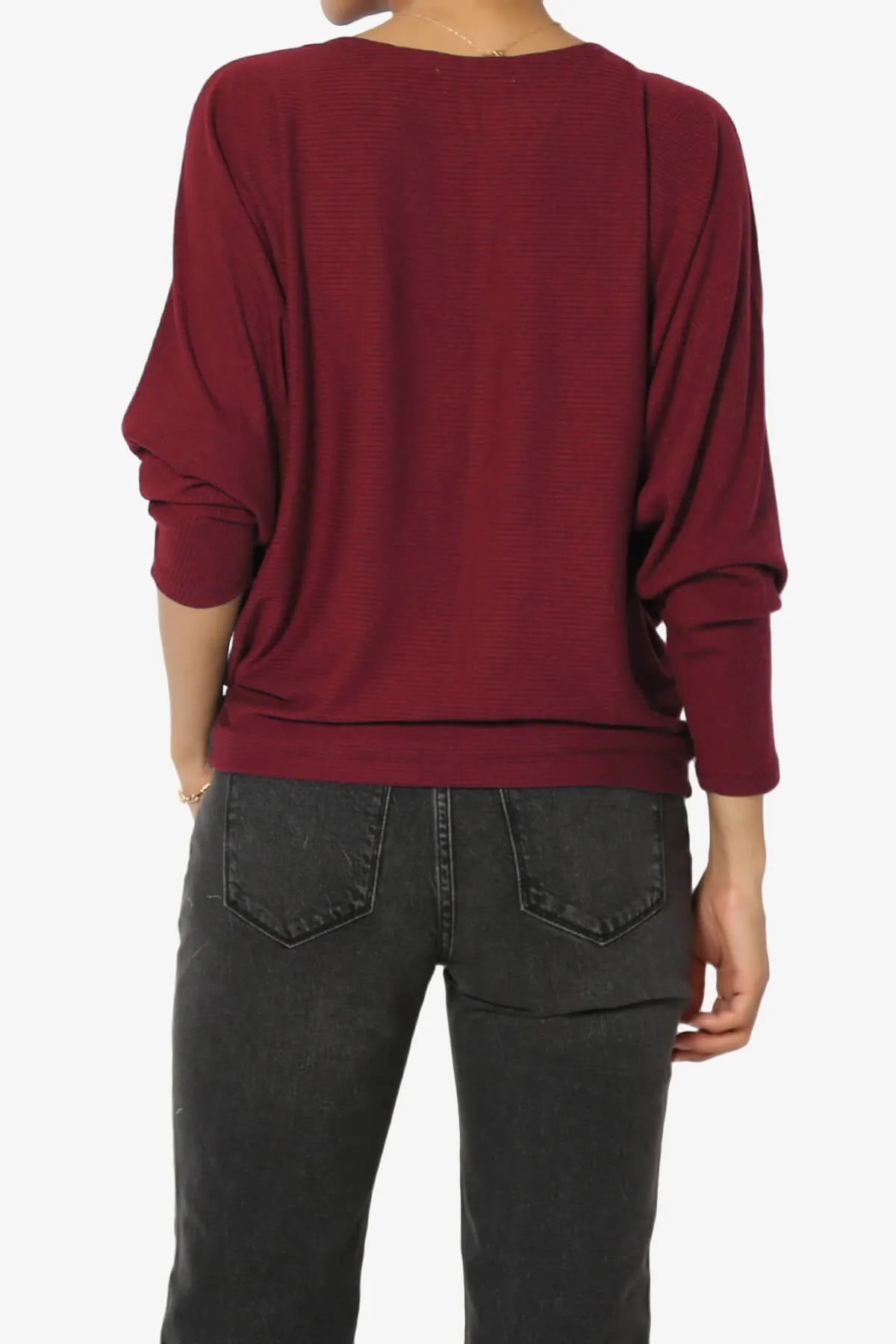 Pepper Dolman Sleeve Ribbed Top PLUS