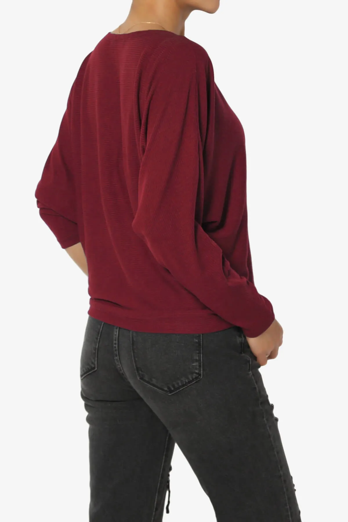 Pepper Dolman Sleeve Ribbed Top PLUS