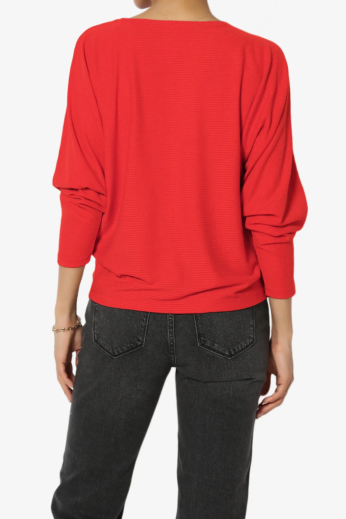 Pepper Dolman Sleeve Ribbed Top PLUS
