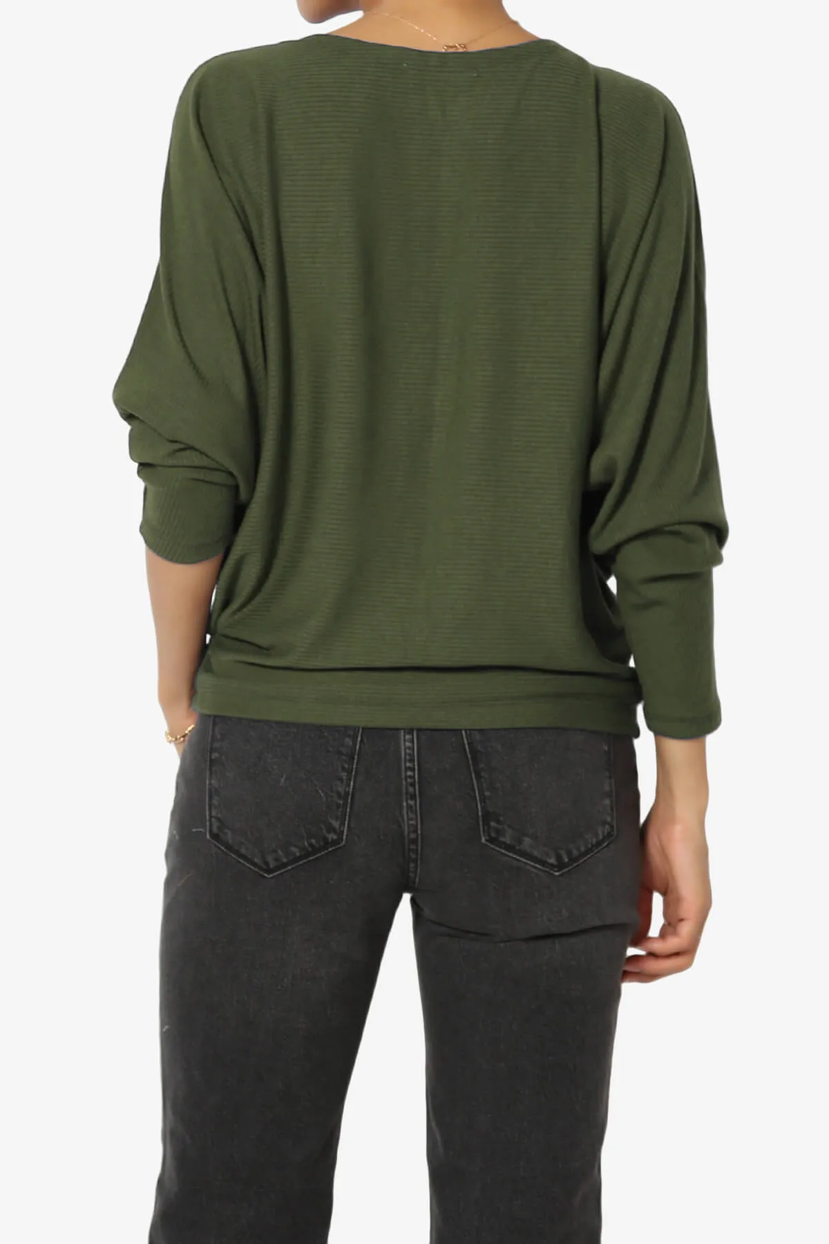 Pepper Dolman Sleeve Ribbed Top PLUS