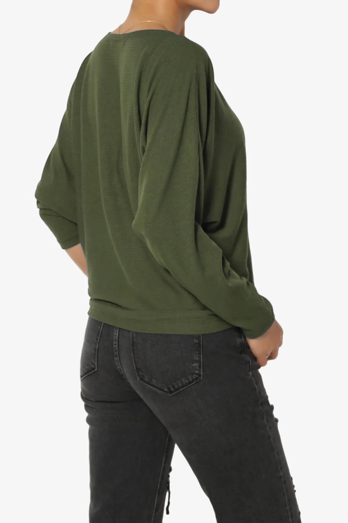 Pepper Dolman Sleeve Ribbed Top PLUS