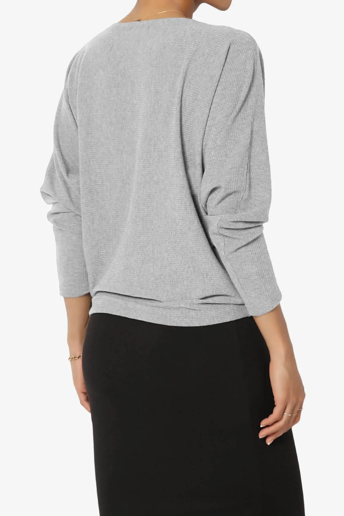 Pepper Dolman Sleeve Ribbed Top PLUS