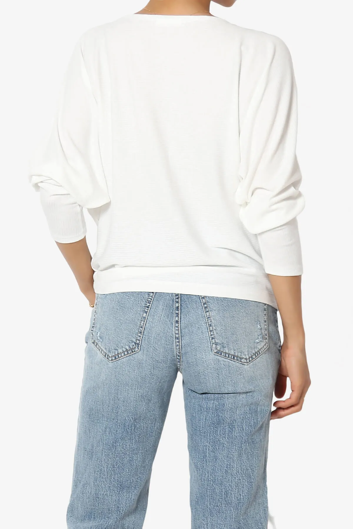 Pepper Dolman Sleeve Ribbed Top PLUS