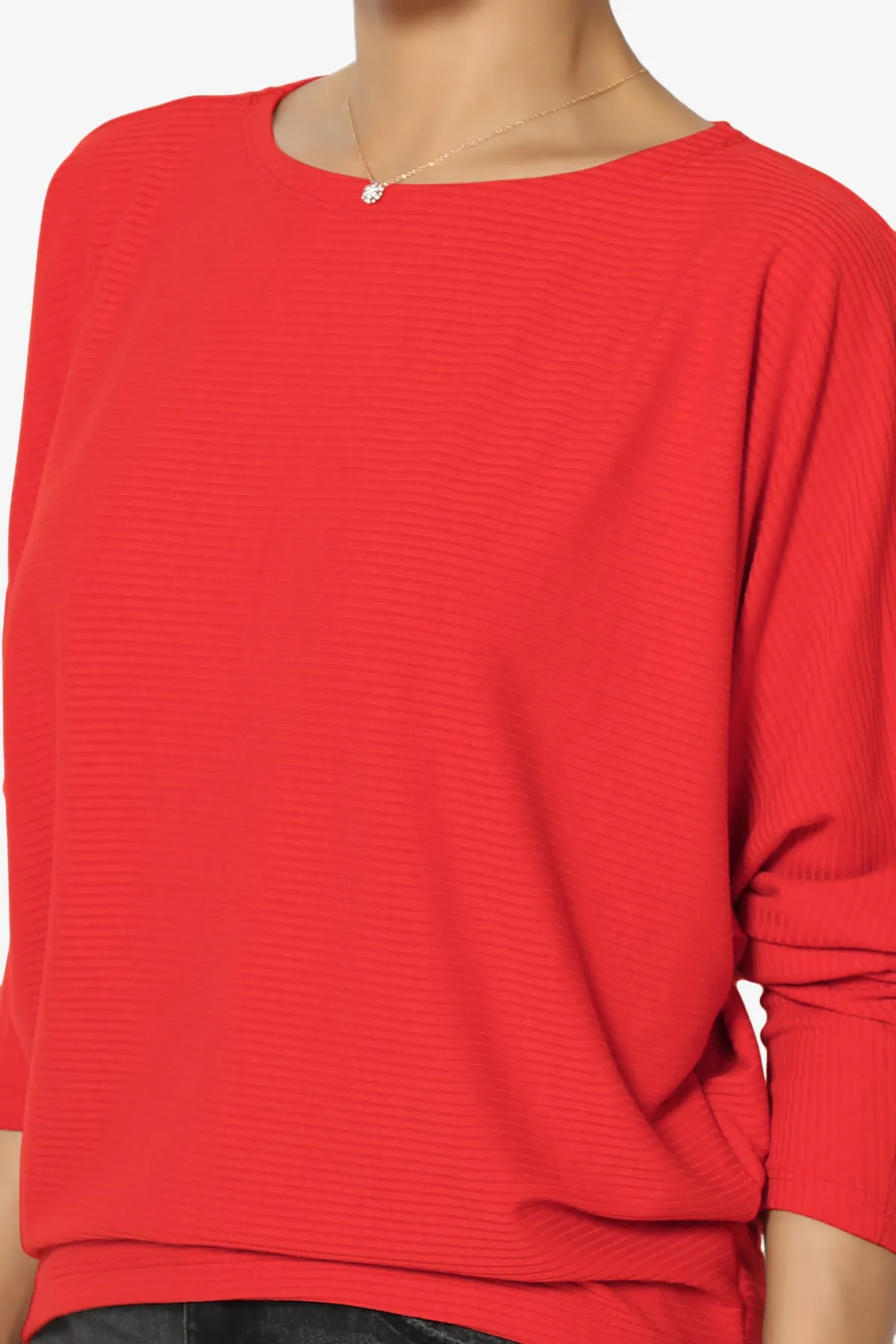 Pepper Dolman Sleeve Ribbed Top PLUS