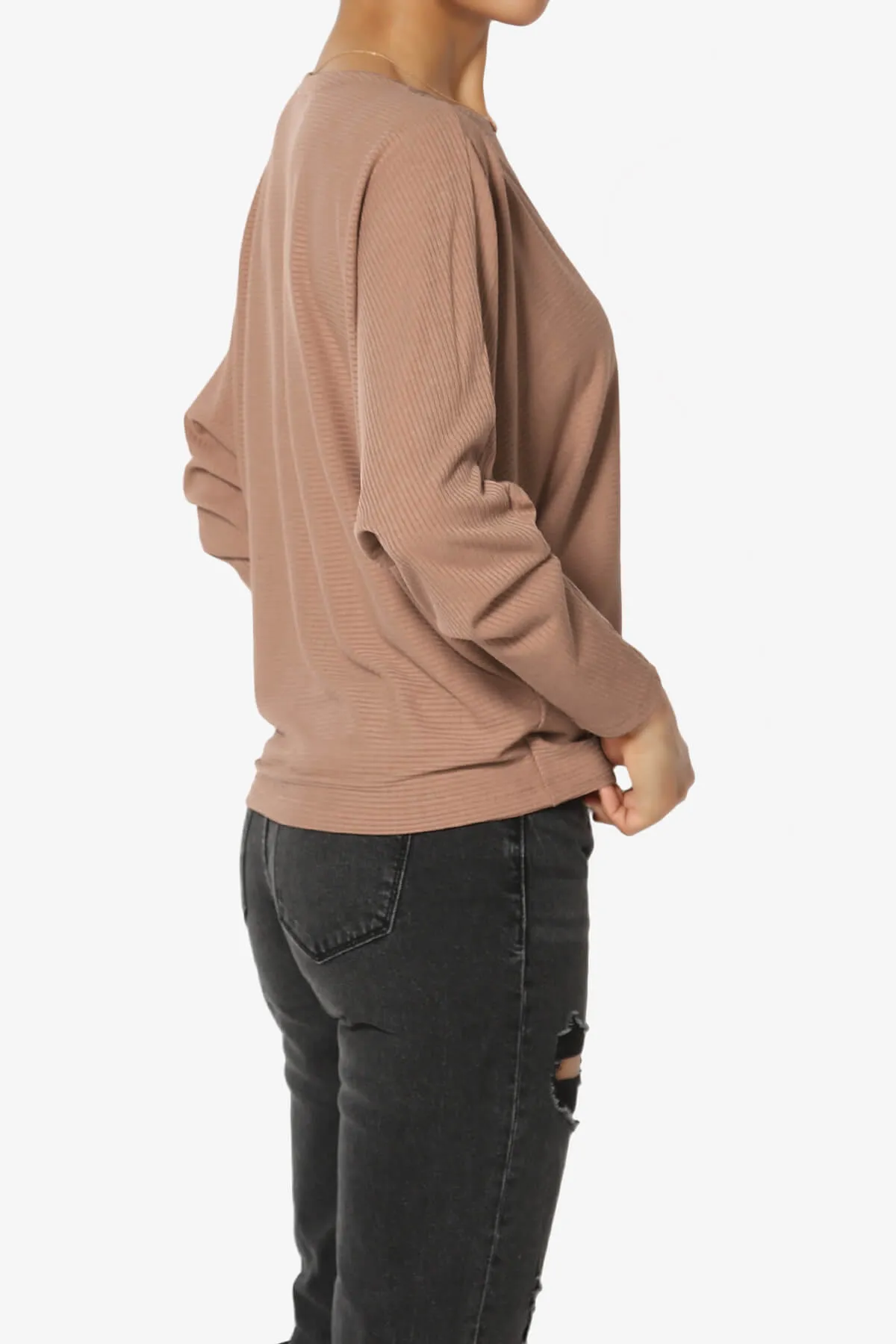 Pepper Dolman Sleeve Ribbed Top PLUS