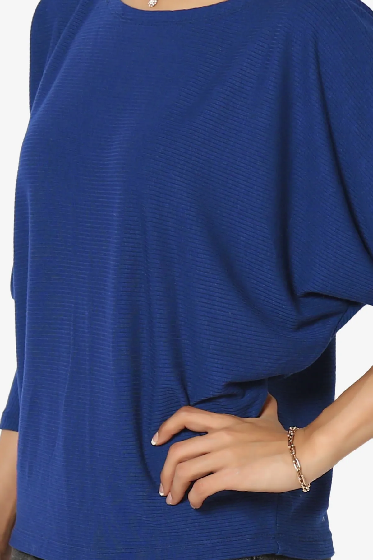 Pepper Dolman Sleeve Ribbed Top PLUS