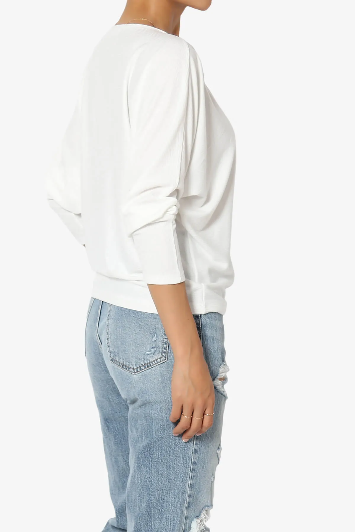 Pepper Dolman Sleeve Ribbed Top PLUS