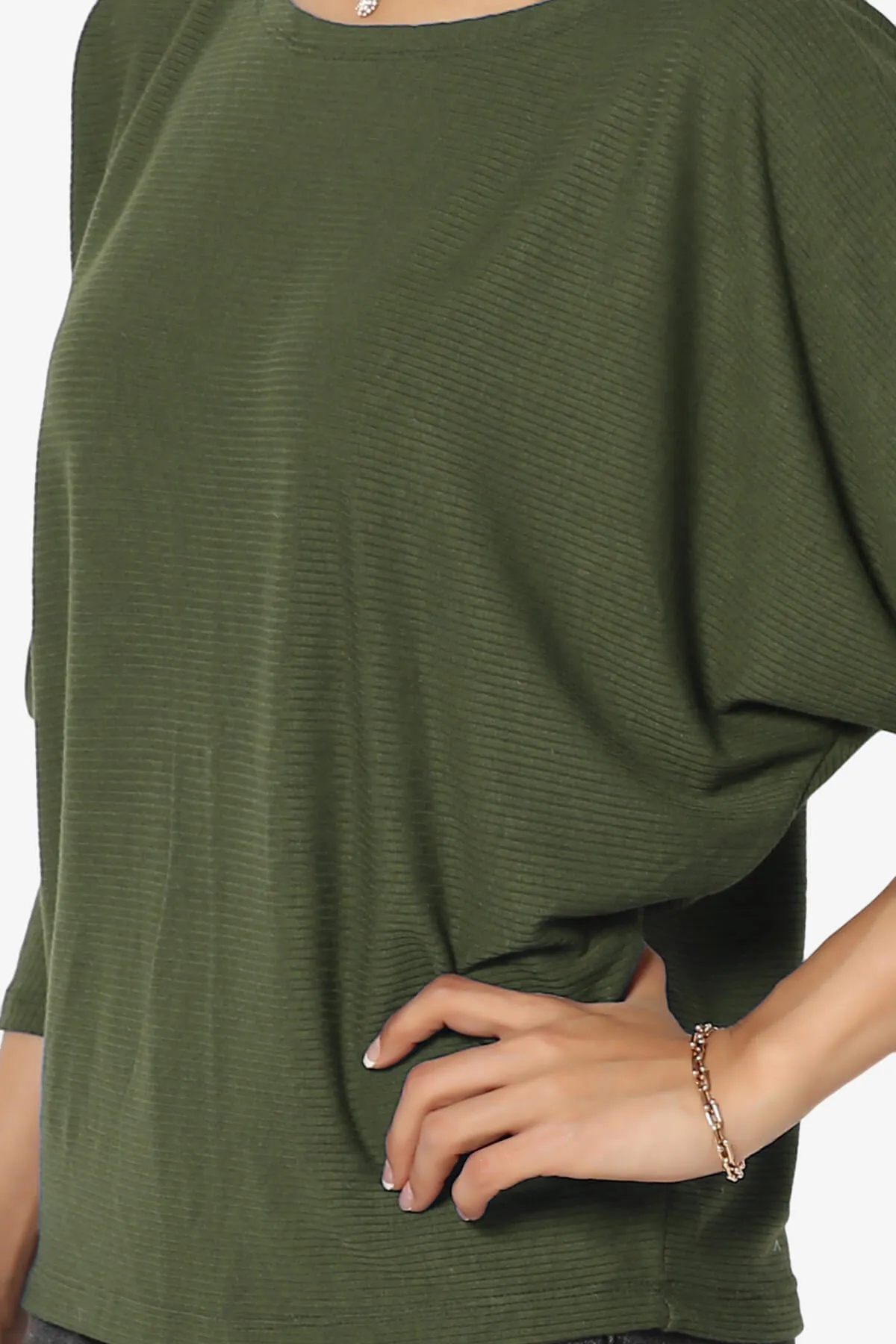 Pepper Dolman Sleeve Ribbed Top PLUS