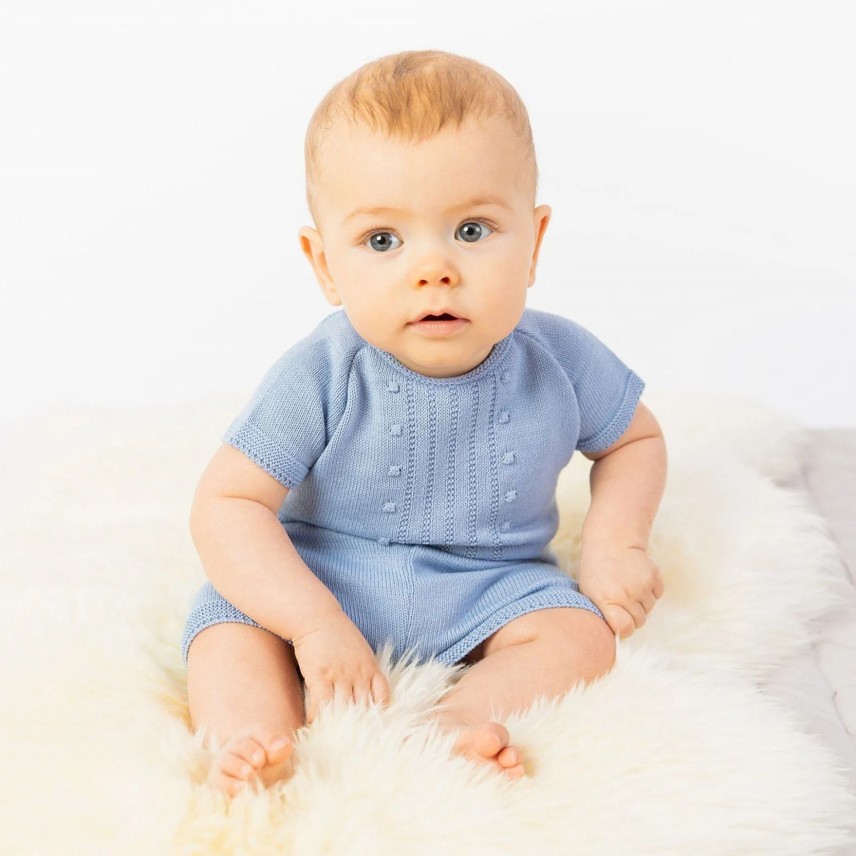 Petrol Blue Knitted T-Shirt & Shorts