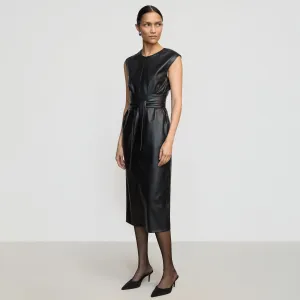 Pilar Vegan Leather Tie-Front Dress