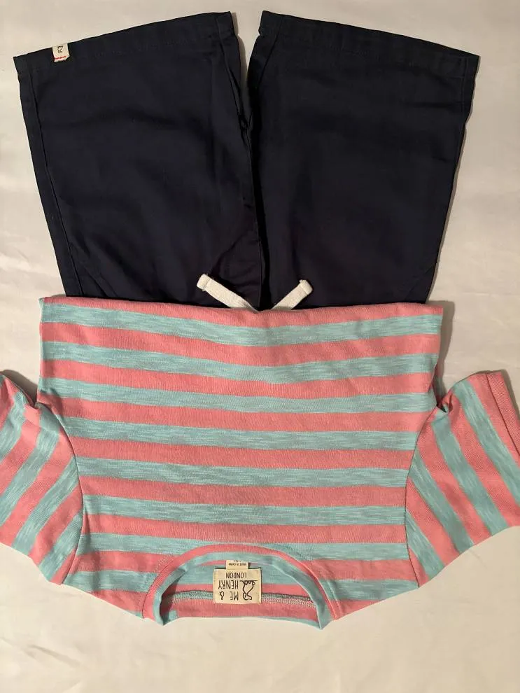 Pink and Blue Striped Tee