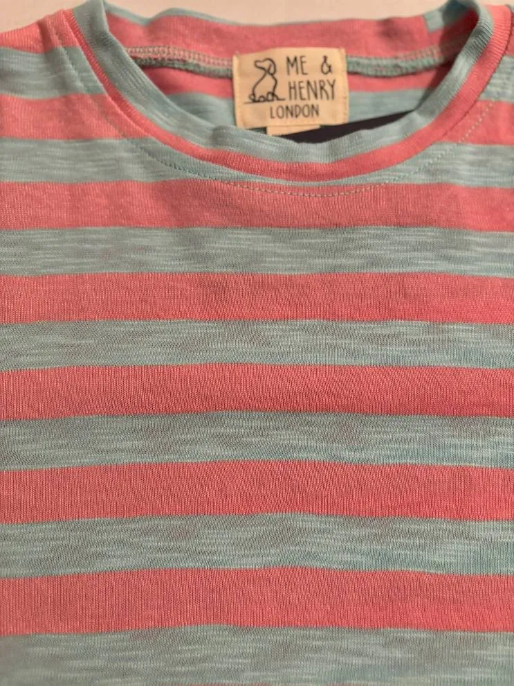 Pink and Blue Striped Tee