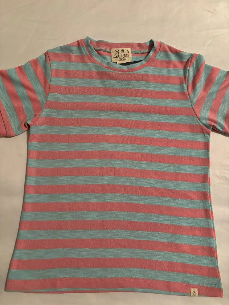 Pink and Blue Striped Tee
