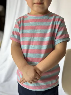 Pink and Blue Striped Tee