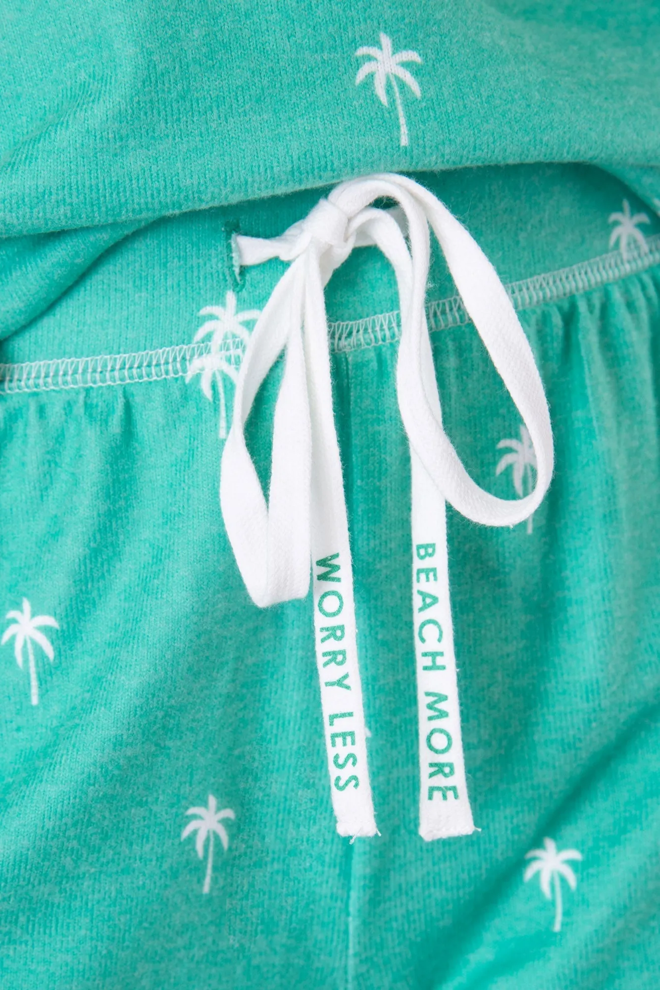 PJ SALVAGE- BEACH MORE WORRY LESS LOUNGE- RNBMLS/RNBMS- GREEN