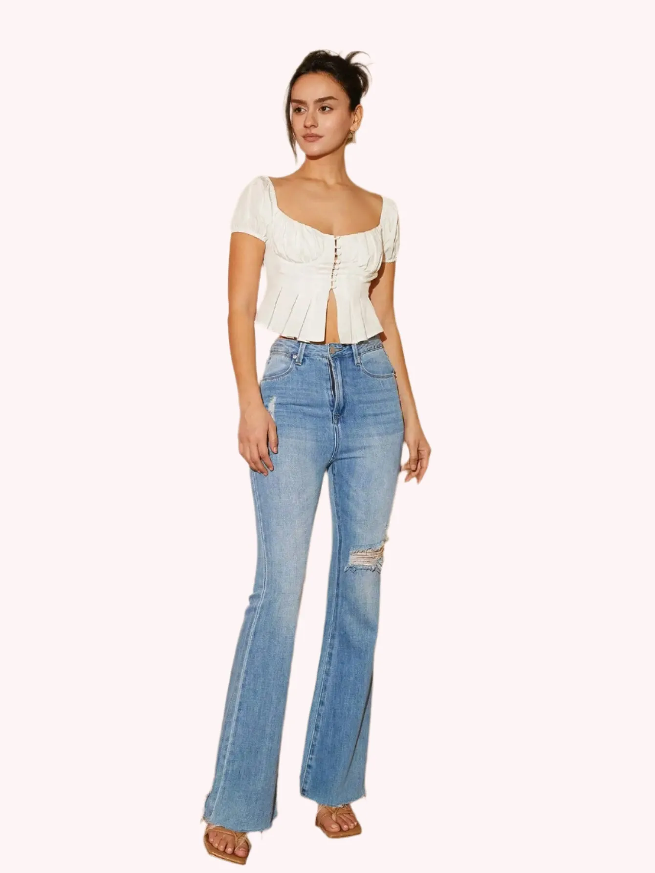 Pleated Crop Blouse