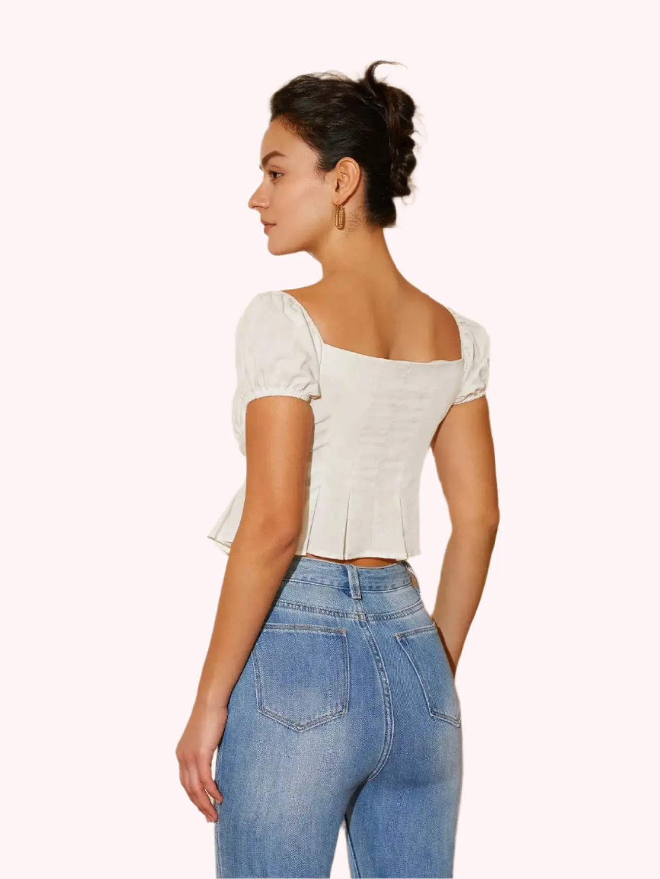 Pleated Crop Blouse