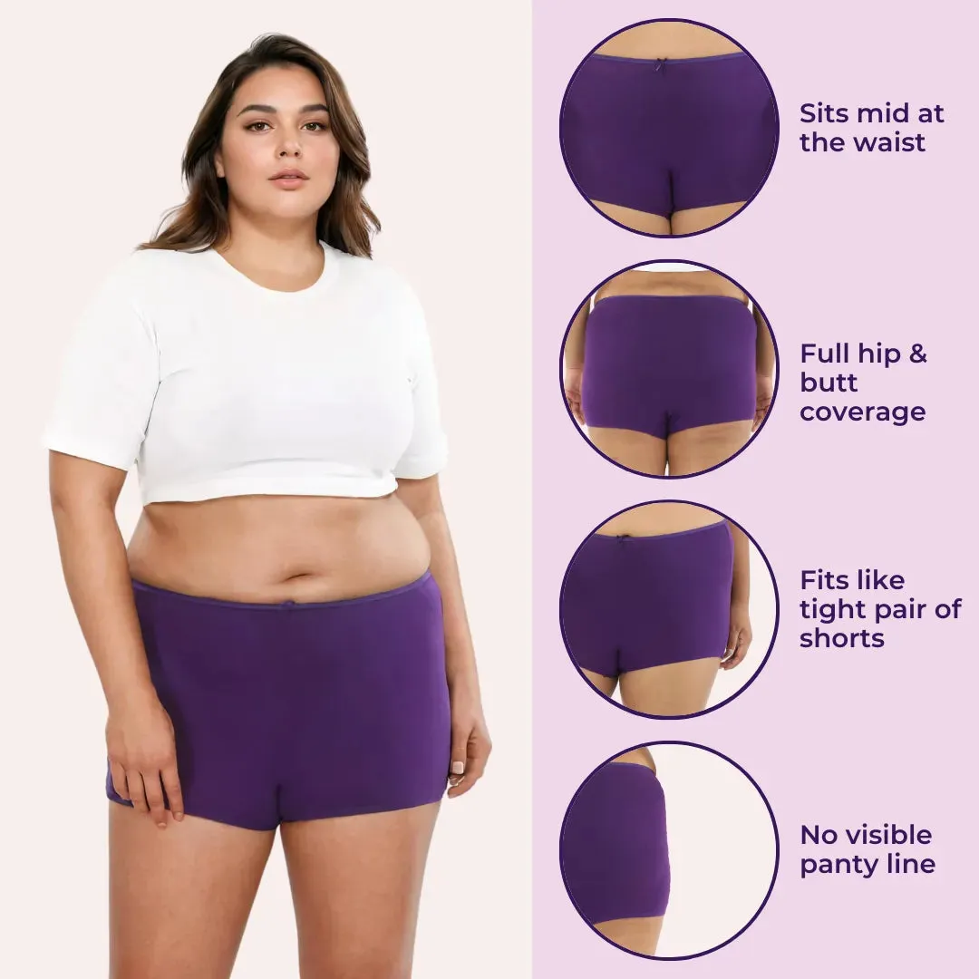 Plus Size BrZee Boyshorts | Adaptive Stretch | No Visible Panty Lines | Pack Of 3
